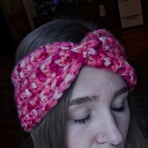 Pink Hue Crochet Bow Headband